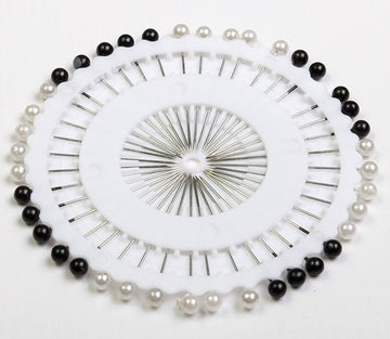 Wheel of black and white pins