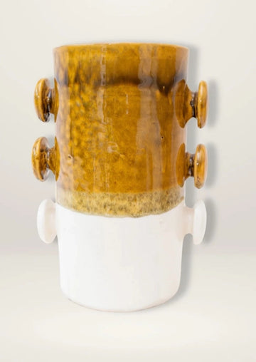 Vase bicolore à poignées rondes