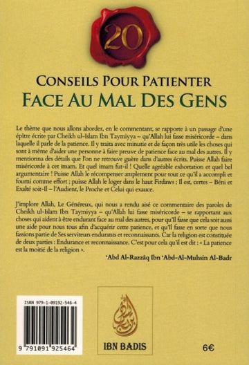 20 Conseils pour patienter face au mal des Gens